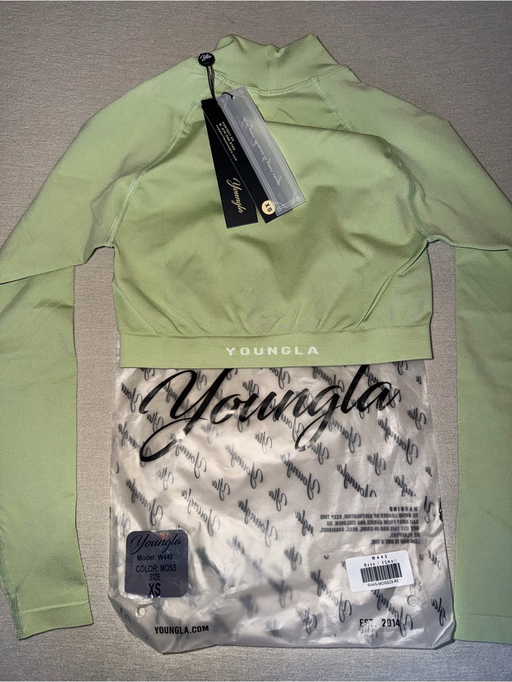 YoungLA Moss Green Cropped long sleeve XS